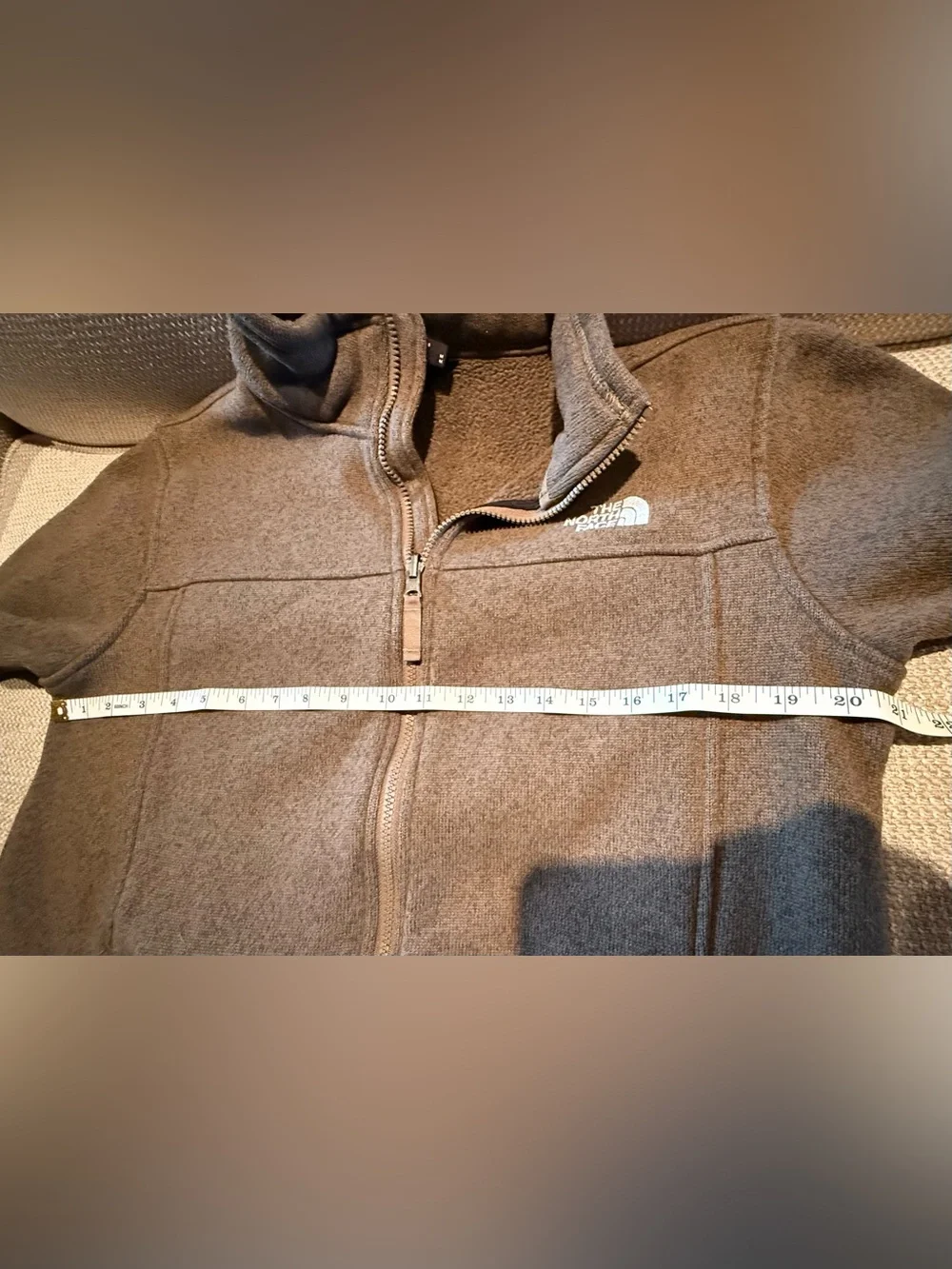 The North Face Brown Full-Zip Sweater Fleece Jacket Sz M Outdoor Coat